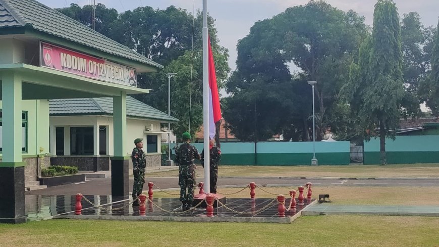 Kodim 0712 Tegal Gelar Upacara Rutin Hari Senin