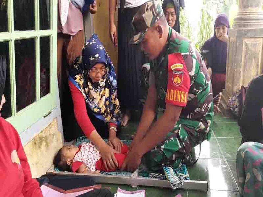 Wujudkan Balita Sehat Bebas Stunting Babinsa Dampingi Kegiatan Posyandu Balita