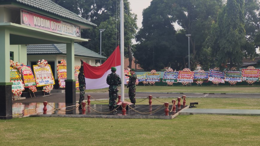 Pupuk Jiwa Nasionalisme, Kodim 0712 Tegal Gelar Upacara Mingguan Secara Rutin