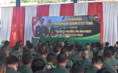 Perkenalan Dengan Anggota Dan Persit, Dandim Tegal Berikan Jam Komandan