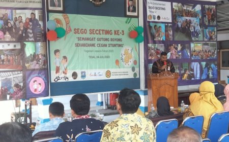 Semangat Gotong - Royong Sekabehane Cegah Stunting, Danramil 01 Tegal Barat Kodim 0712 Tegal Hadiri Launcing Sego Seceting Ke 3