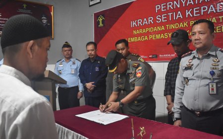 Dandim Tegal Saksikan Eks Napiter Menyatakan Ikrar Setia NKRI