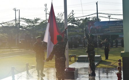 Kasdim 0712 Tegal Sampaikan Penekanan Panglima TNI Pada Upacara Bendera 17 an