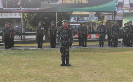 Kodim 0712 Tegal Gelar Upacara Mingguan 24 Juli 2023