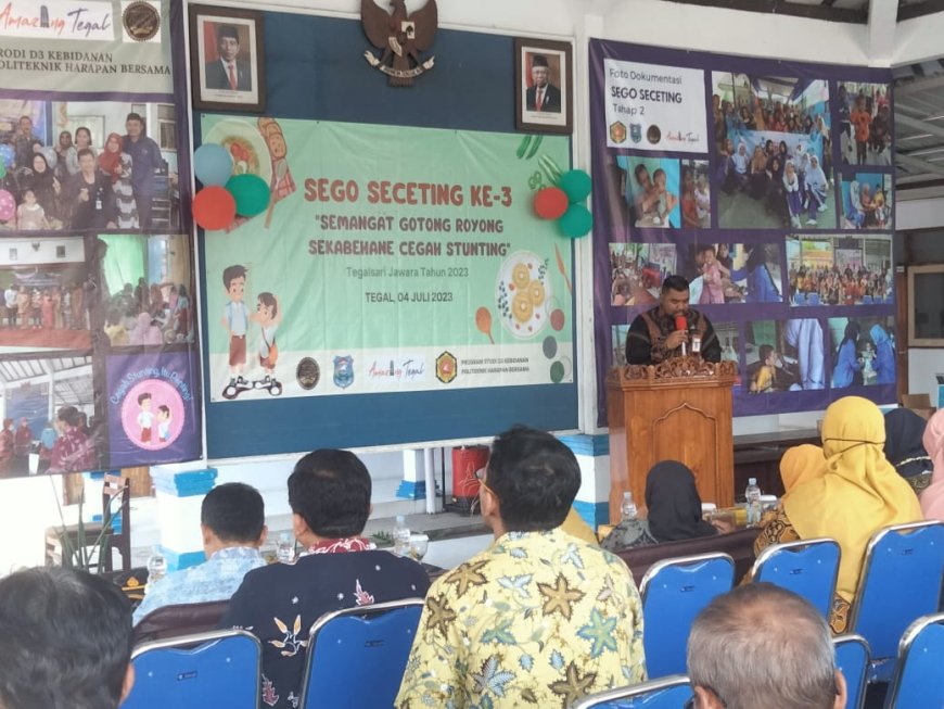 Semangat Gotong - Royong Sekabehane Cegah Stunting, Danramil 01 Tegal Barat Kodim 0712 Tegal Hadiri Launcing Sego Seceting Ke 3