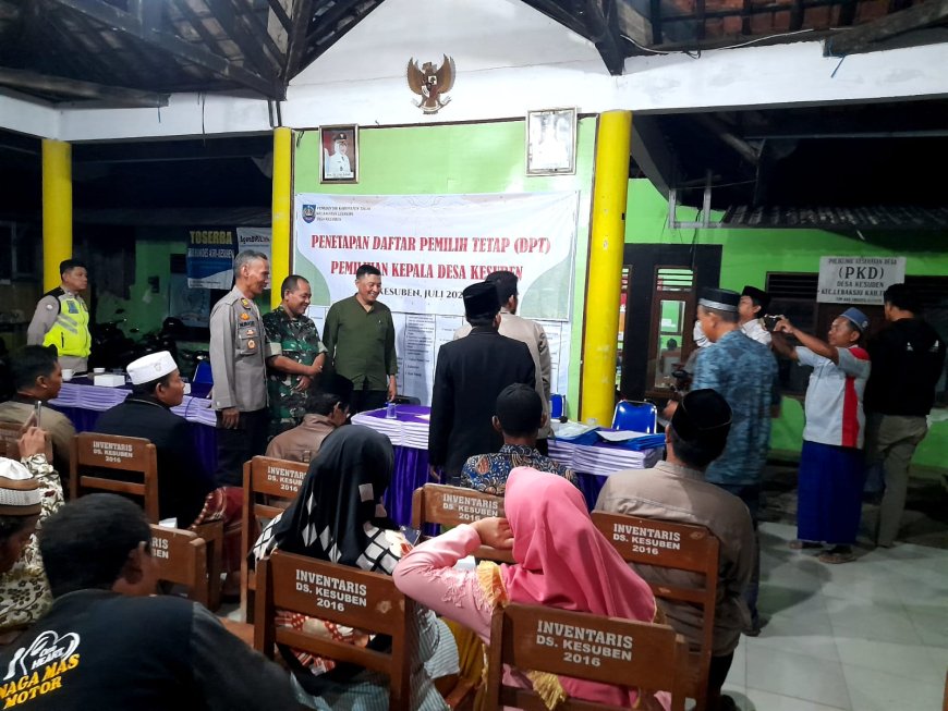 Danramil Lebaksiu Hadiri Rapat Penetapan Daftar Pemilih Tetap Pilkades Desa Kesuben