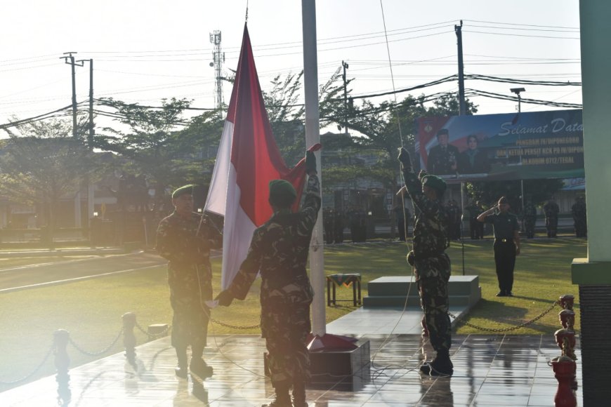 Kasdim 0712 Tegal Sampaikan Penekanan Panglima TNI Pada Upacara Bendera 17 an