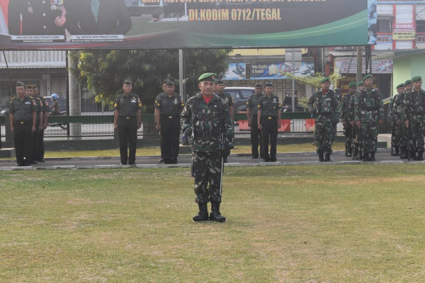 Kodim 0712 Tegal Gelar Upacara Mingguan 24 Juli 2023