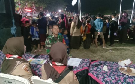 Babinsa Margasari Pantau Kegiatan Perkemahan Jambore Ranting  XV Tahun 2023