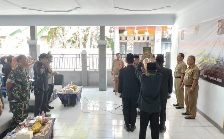 Danramil Pangkah Hadiri Pelantikan Perangkat Desa Talok