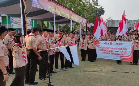 Tiba di Lapangan Desa Pagongan, Dandim 0712 Tegal Menerima Estafet Tunas Kelapa