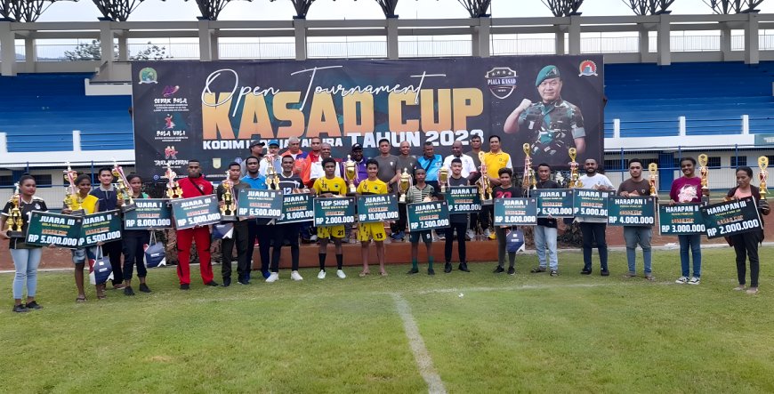Dandim Jayapura Tutup Open Tournament Kasad Cup 2023 Tingkat Kodim