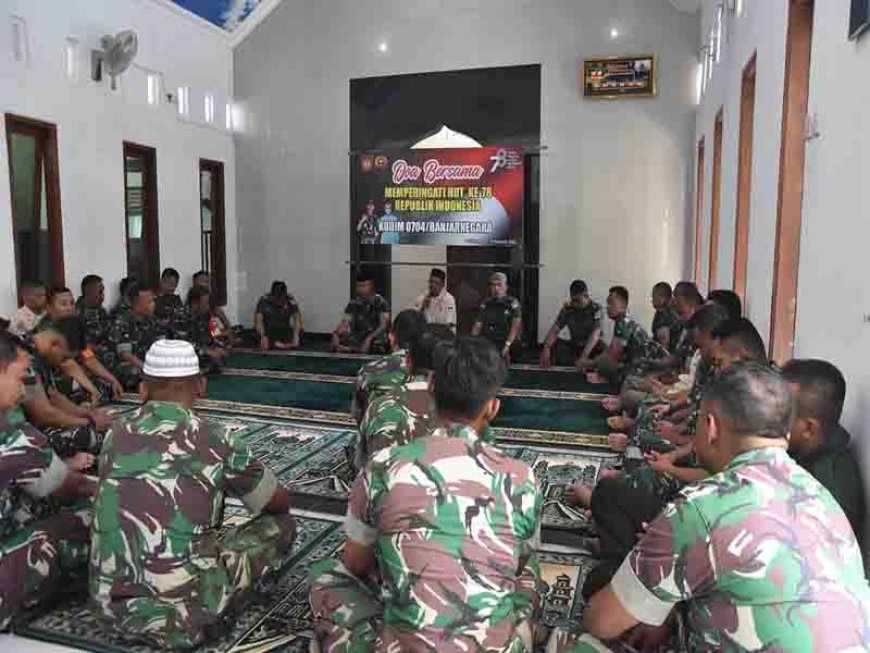 Kodim 0704 Banjarnegara Menggelar Doa Bersama dalam Rangka Peringatan HUT RI