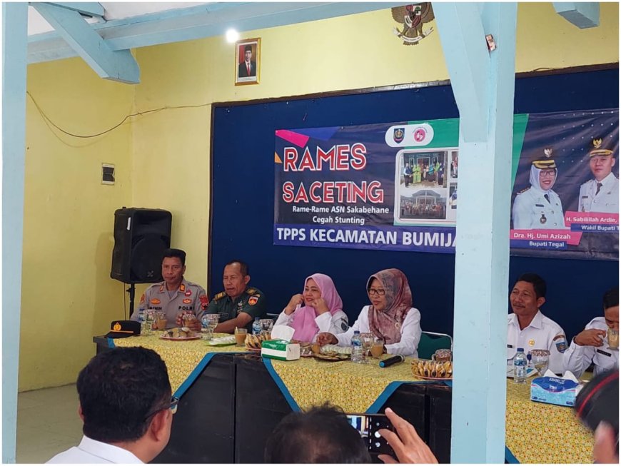 Danramil Bumijawa Dampingi Bupati Tegal memberikan Bantuan Rames Seceting Stunting
