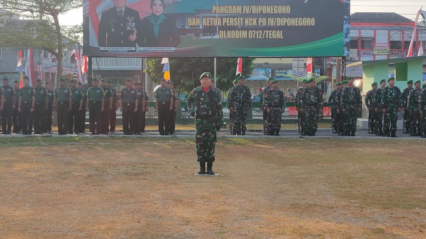 Kodim 0712 Tegal Gelar Upacara Mingguan 21 Agustus 2023