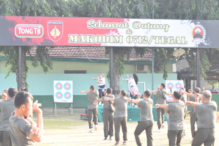 Kodim Tegal Gelar Senam Aerobik Bersama