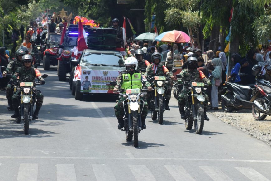 Kodim Tegal Ikuti Karnaval HUT Kemerdekaan Republik Indonesia Ke-78 Tahun 2023