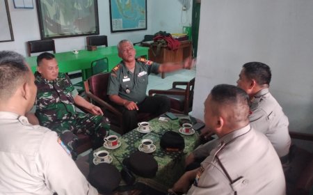 Danramil 08 Talang Terima Kunjungan Silaturahmi Kapolsek Talang Sebagai Wujud Sinergitas TNI Polri