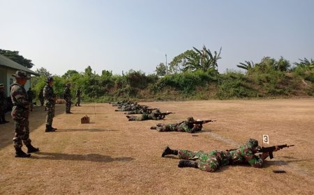 Kodim 0712 Tegal Menggelar Laihan Menembak TW  III Tahun 2023