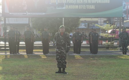 Bacakan Amanat Panglima Kodam IV Diponegoro, Dandim Tegal Pimpin Upacara Bendera Hari Senin
