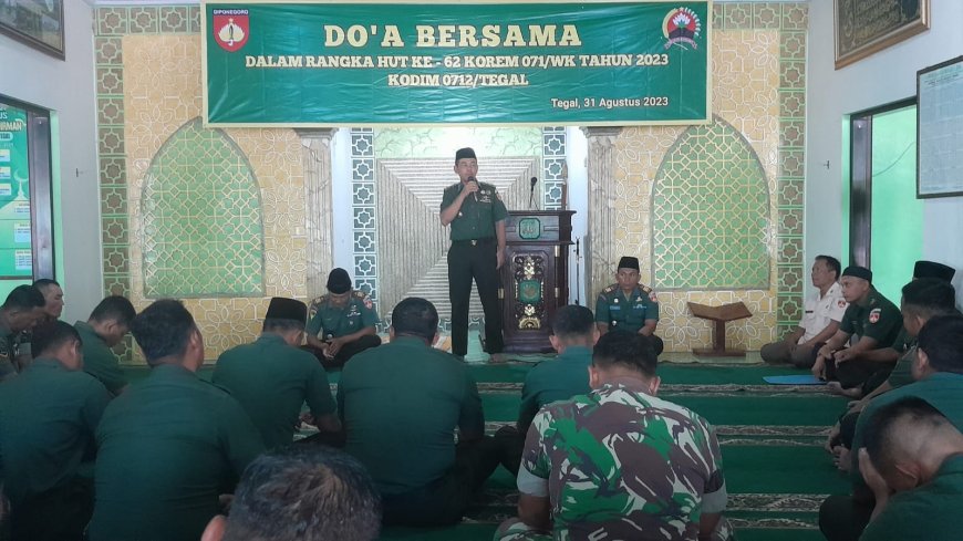 Doa Bersama Dalam Rangka HUT Korem 071 Wijayakusuma ke - 62 Tahun 2023