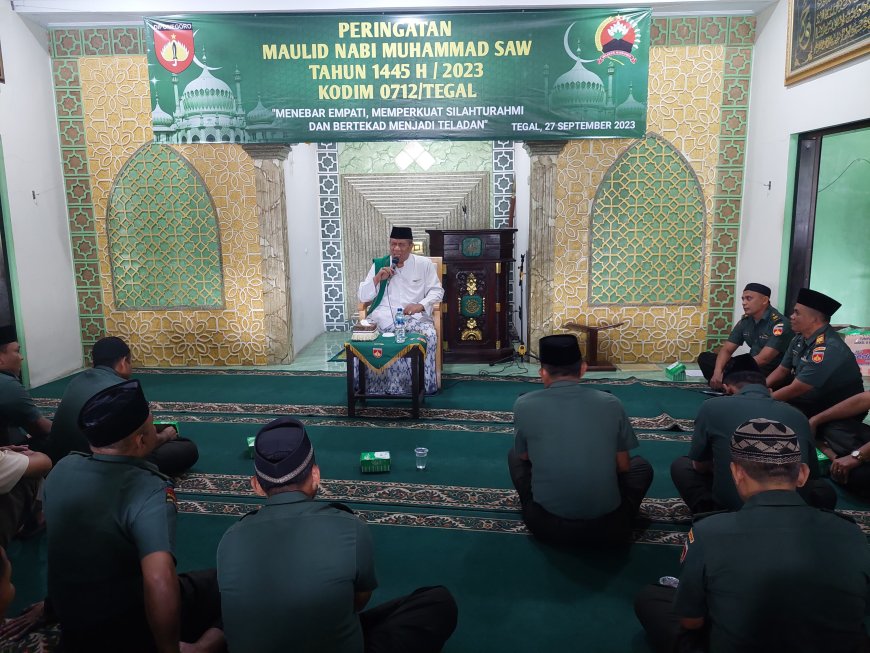 Kodim 0712 Tegal Peringati Maulid Nabi Muhammad SAW 1445 Hijriah