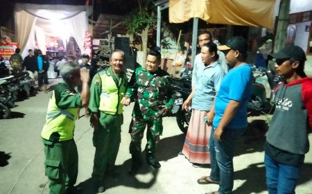 Cipta Kondisi Pasca Pilkades, Babinsa Koramil Suradadi Kodim 0712 Tegal lakukan patroli dan silahturahmi dengan warga