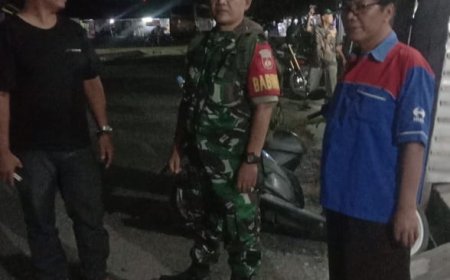 Cipta Kondisifitas Wilayah, Babinsa Adiwerna Laksanakan Patroli Malam