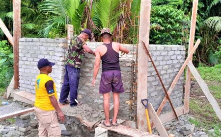 Guna penuhi Kebutuhan Air Bersih Warga Satgas TMMD Kodim Jayapura Bangun Bak Penampungan Air