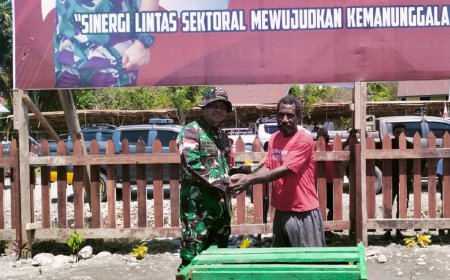 Tingkatkan Kesejahteraan Masyarakat Airu Dandim Jayapura Serahkan Bantuan Bibit Ternak Babi