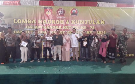 Kodim 0712 Tegal Gelar Lomba Hadroh Dan Kuntulan Dalam Rangka HUT TNI Ke-78 Dan HUT Kodam IV/Dip Ke-73 Tahun 2023