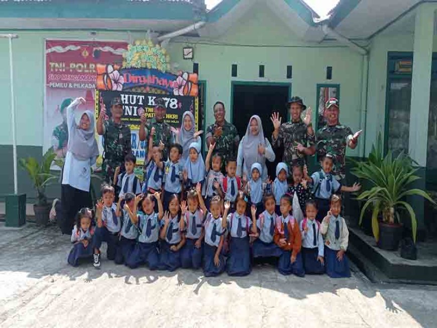 Silaturahmi yang Berharga Anak-Anak PAUD Bersua dengan Koramil 04 Karangkobar