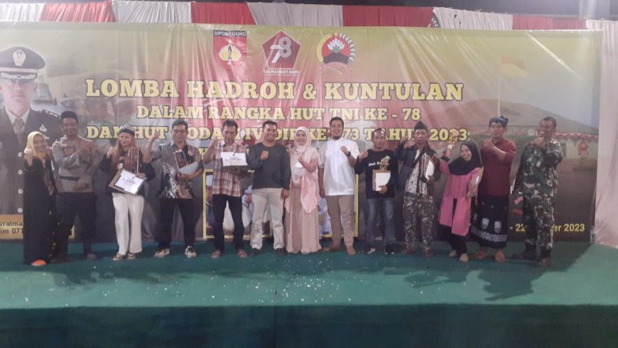 Kodim 0712 Tegal Gelar Lomba Hadroh Dan Kuntulan Dalam Rangka HUT TNI Ke-78 Dan HUT Kodam IV/Dip Ke-73 Tahun 2023