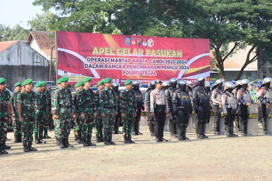 Dandim Tegal Ikuti Apel Gelar Pasukan Operasi Mantap Candi Tahun 2023 - 2024 Di Wilayah Kabupaten Tegal