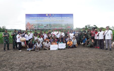 Kodim Jayapura Ikuti Vicon Gerakan Nasional Ketahanan Pangan Bersama Wakil Presiden RI