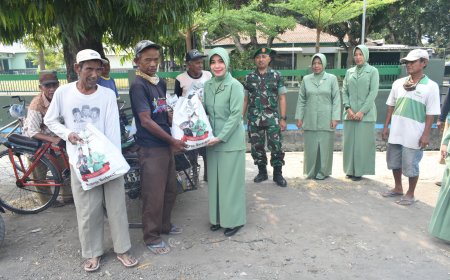 Kodim Tegal Salurkan Bantuan Sembako Dari Ibu Pangdam IV Kepada Masyarakat
