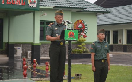 Kodim 0712 Tegal Gelar Upacara Mingguan 27 Oktober 2023