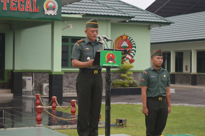 Kodim 0712 Tegal Gelar Upacara Mingguan 27 Oktober 2023