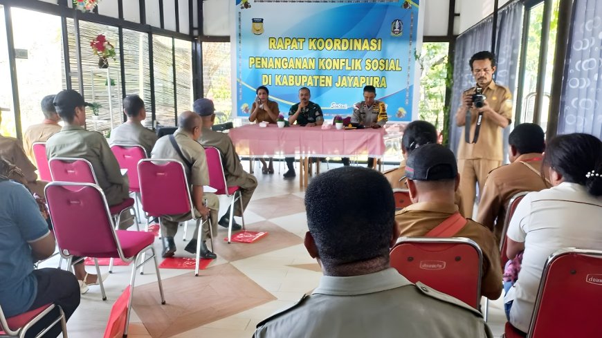 Danramil Sentani Dukung Rapat Koordinasi Penanganan Konflik Sosial di Kabupaten Jayapura