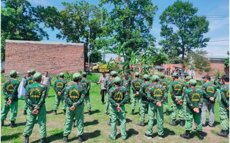 Danramil Lebaksiu Berikan Latihan Linmas Desa Pandawa