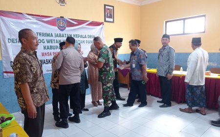 Danramil 11 Pangkah Hadiri Pelaksanaan Sertijab Kepala Desa Grobog Wetan
