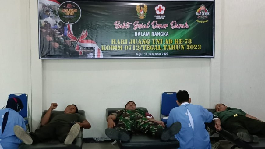 Peringati Hari Juang Kartika, Kodim 0712 Tegal Gelar Donor Darah