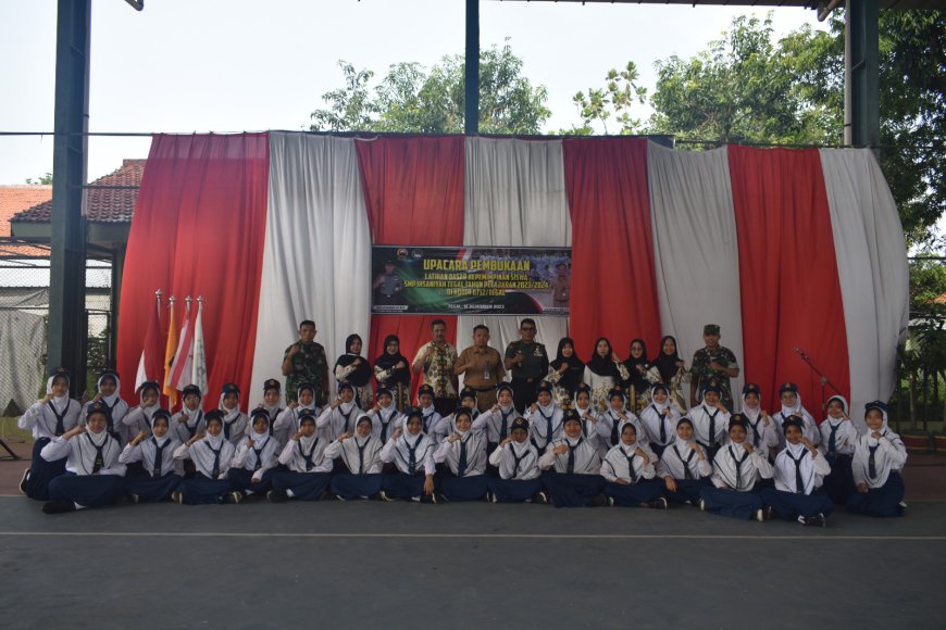 Kodim Tegal Gelar Latihan Dasar Kepemimpinan Kepada Pelajar SMP Ihsaniyah Kota Tegal