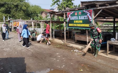 Kebersamaan untuk Kebersihan  Pasar Wanadri Dijaga Bersama