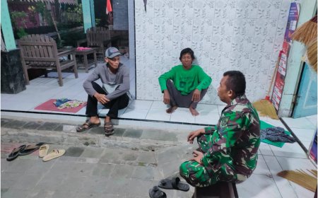 Jalin Silahturahmi Dengan Mitra Karib, Babinsa Lebaksiu Kodim 0712 Tegal Korem 071 Wijayakusuma Lakukan Komsos