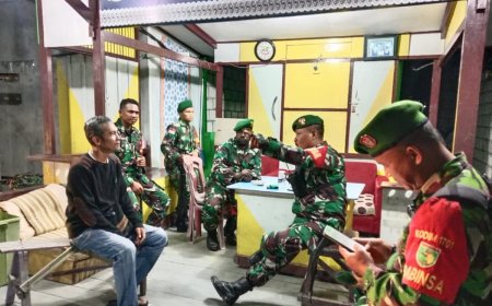 Kunjungi Poskamling, Koramil Sentani Ajak Warganya Selalu Waspada
