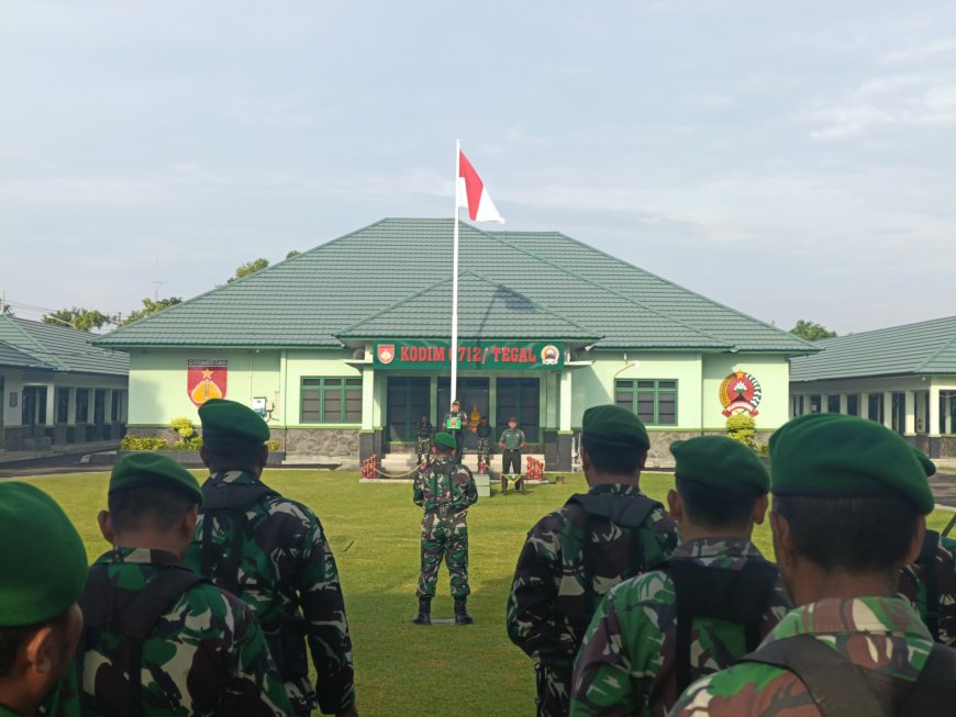 Kodim 0712 Tegal Gelar Upacara Mingguan Awal Januari 2024