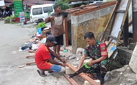 Pionir Perbaikan Bak Sampah, Babinsa Japut Ajak Warga Jaga Kebersihan