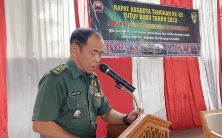 Kodim 0712 Tegal Gelar Rapat Anggota Tahunan Ke-55 Tutup Buku Tahun 2023 Primkop Kartika A-08 Ki Gede Sebayu