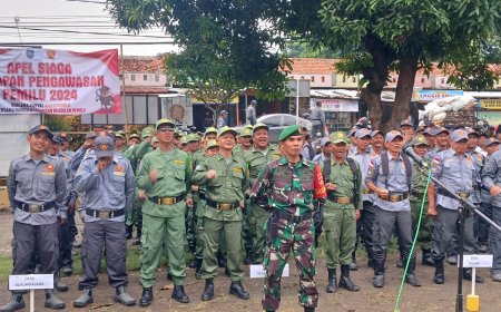 Danramil Talang Hadiri Apel Kesiapan Pengawasan Pemilu 2024 Kecamatan Talang